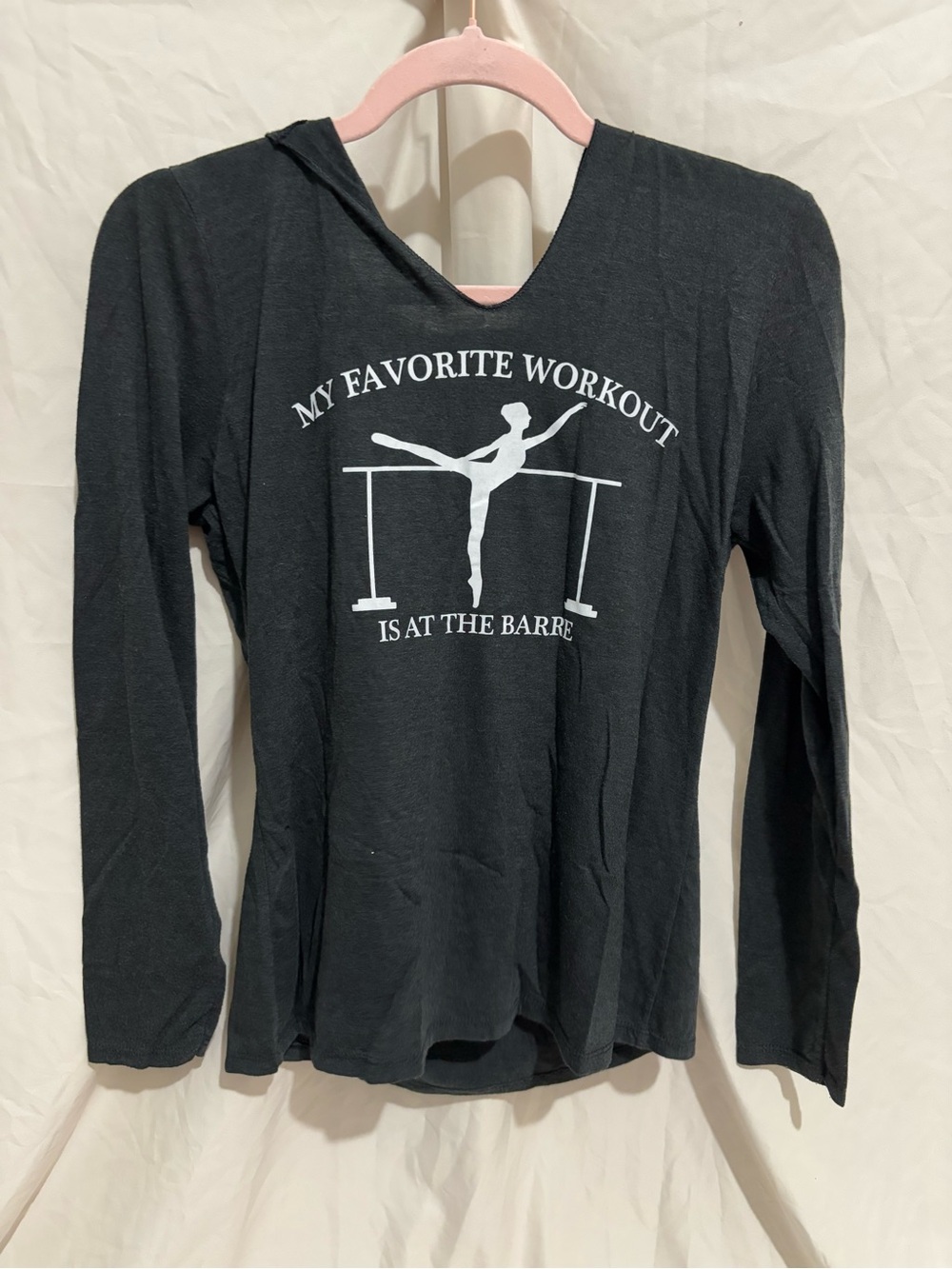 District Black Long-Sleeve Tee with White Ballet Graphic